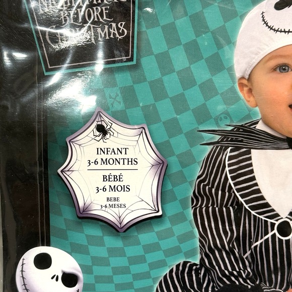 Disney Jack Skellington Infant Costume 3โ6M Halloween 2pc Set NWT Nightmare Xmas - Picture 5 of 7